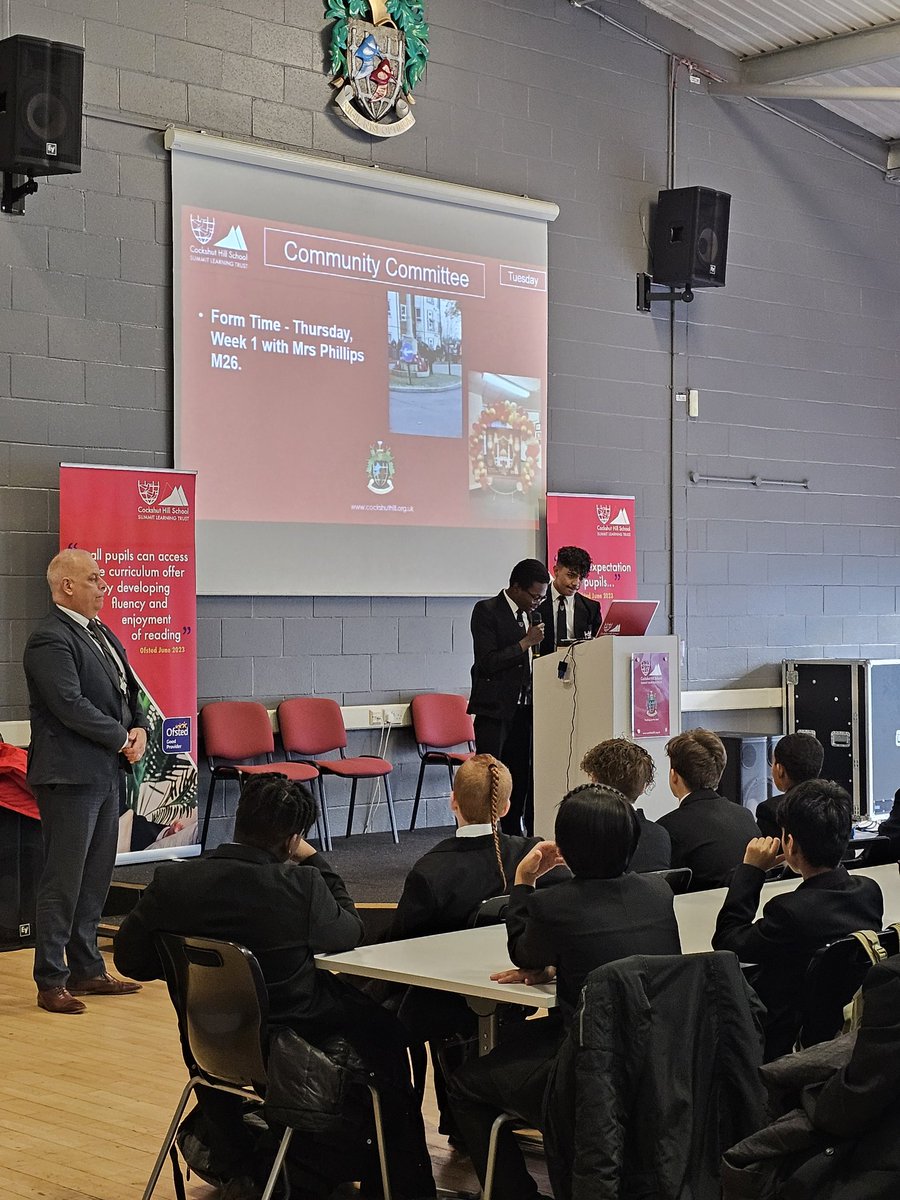 Day 2 <a href="/CockshutHillSch/">Cockshut Hill School</a> of our student leadership presenting in assemblies. The dream team were amazing and again demonstrated #NothingButTheBest of their #ScalingNewHeights journey as future leaders from <a href="/Summit_LT/">Summit Learning Trust</a>