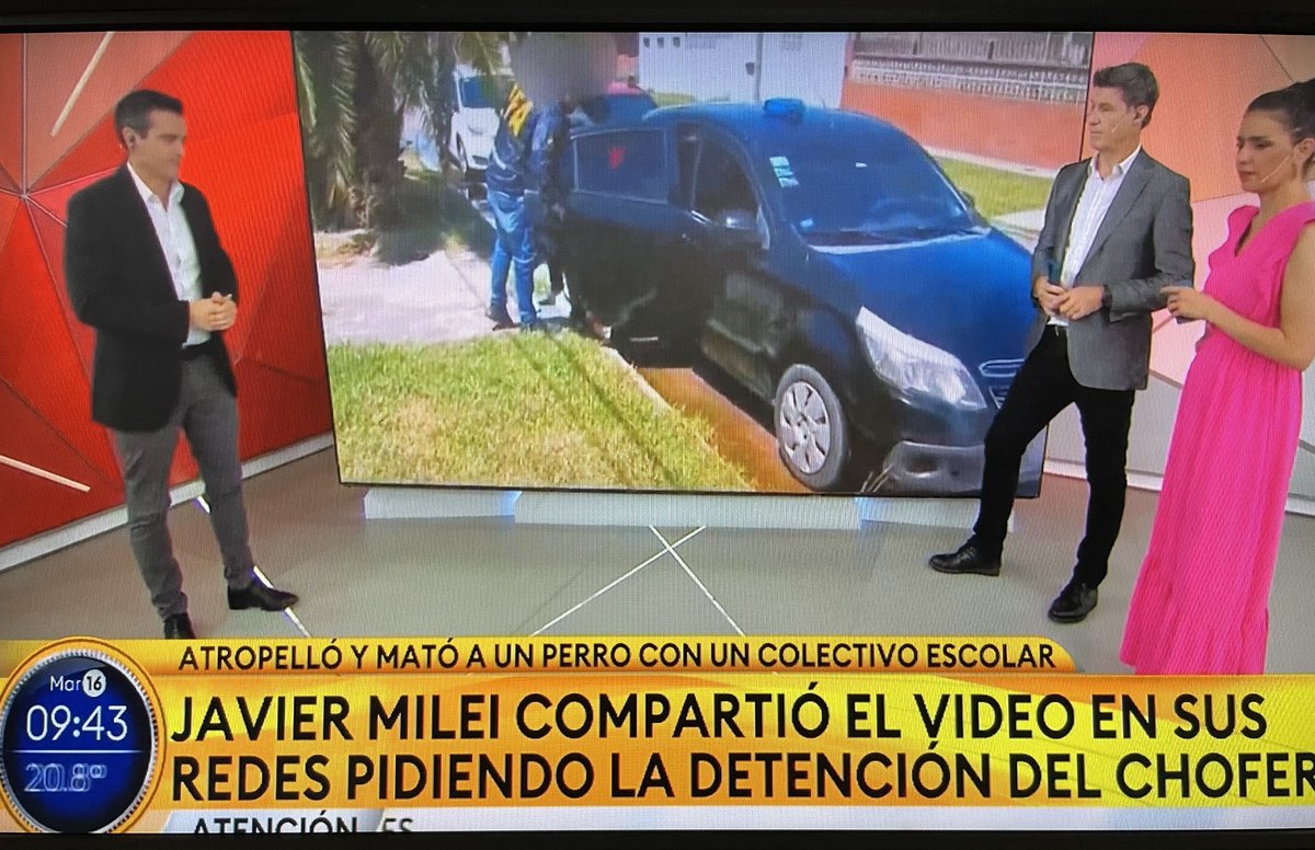 Me parece muy bueno q se detenga a pedido d <a href="/JMilei/">Javier Milei</a> a quien usó el auto como un arma, atropelló a un perro y huyó. Ahora, Sr Presidente, pedimos q hagan lo mismo cuando matan a personas xq atropellan, huyen y quedan libres como Sukiassian cuando mató a mi hijo. <a href="/m_cuneolibarona/">Mariano Cúneo Libarona</a>