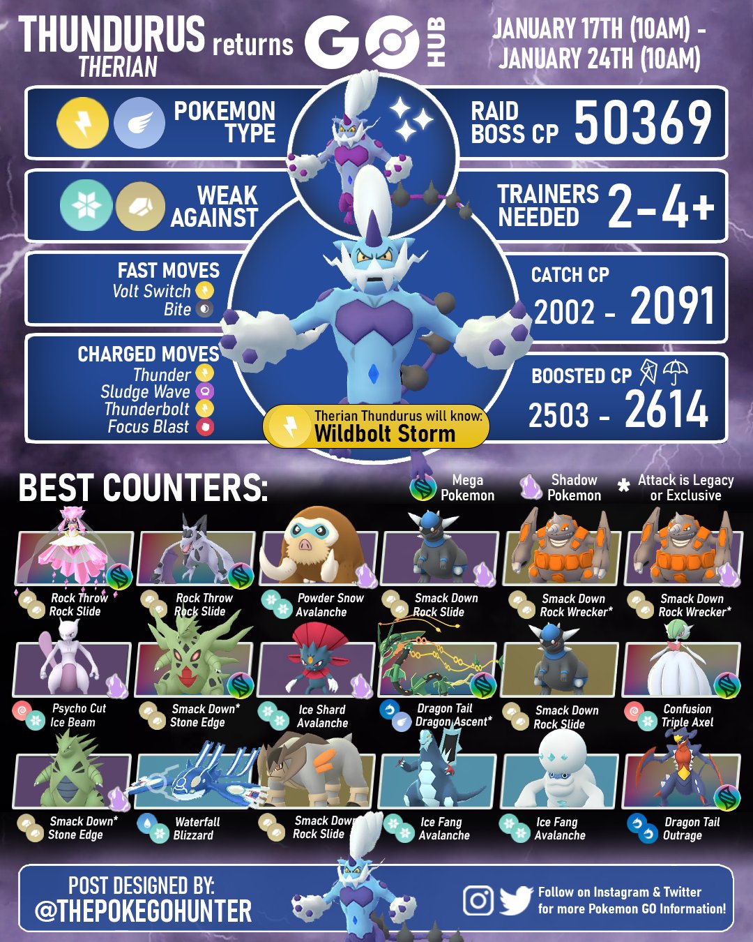 The Poke GO Hunter on X: “Therian Forme Thundurus returns to 