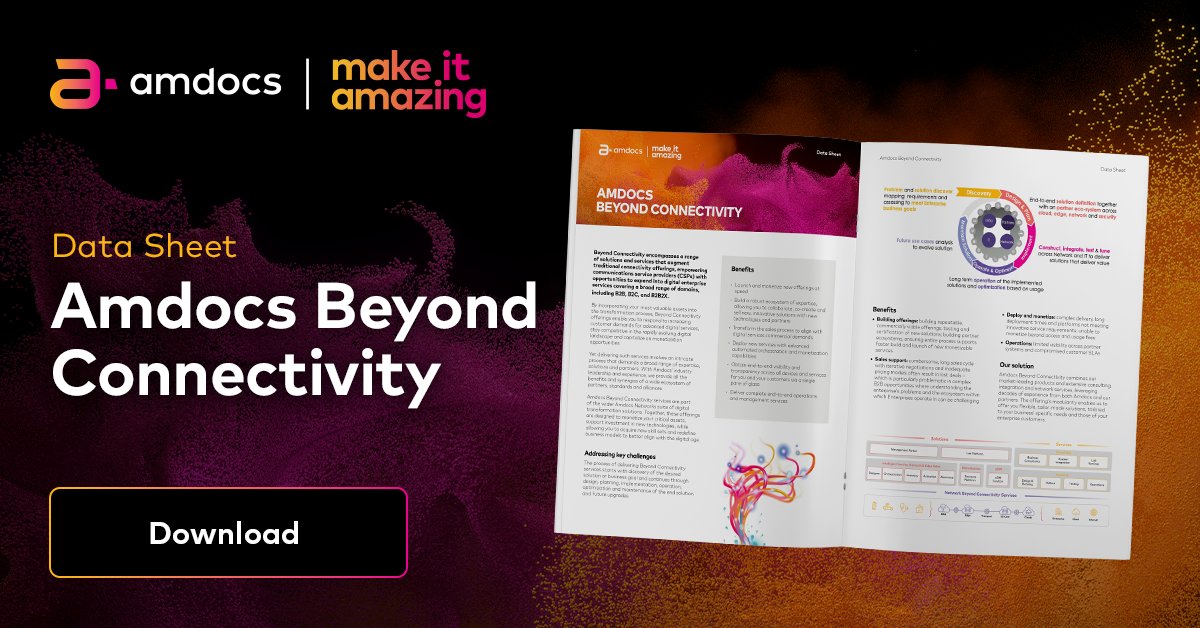 AmdocsNetworks's tweet image. What key features make us the go-to provider reaching beyond #connectivity? Our @Amdocs experts are here to enable your #network agility, reliability & scope with seamless integration & operations across domains amdocs.com/products-servi… #management #5G