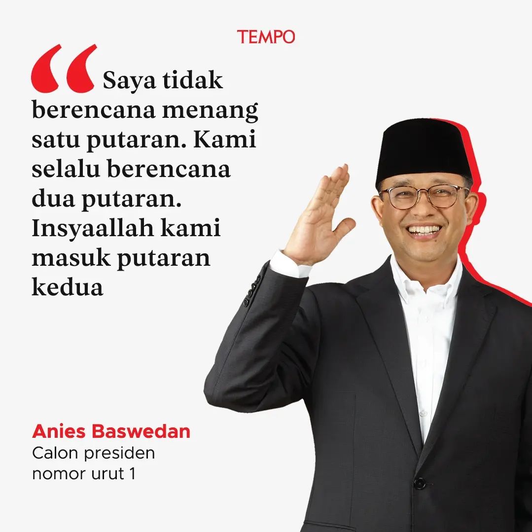 Yuk kita saling RT cuitan tentang AMIN, akun kecil besar, AMIN lewat temlen RT keras...

Karena satu atau dua putaran, inshaalah AMIN menang... ☝️😊

#AMINAjaDulu