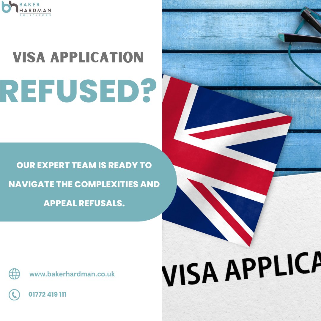 Refused Visa? Baker Hardman Solicitors: Dedicated to Turning Rejections into Approvals and Paving the Way for Your Success.#VisaRefused #VisaAppeal #DeniedVisa #AppealProcess #VisaRejection #VisaDenied #VisaApplication #VisaIssues #VisaProblems #VisaHelp