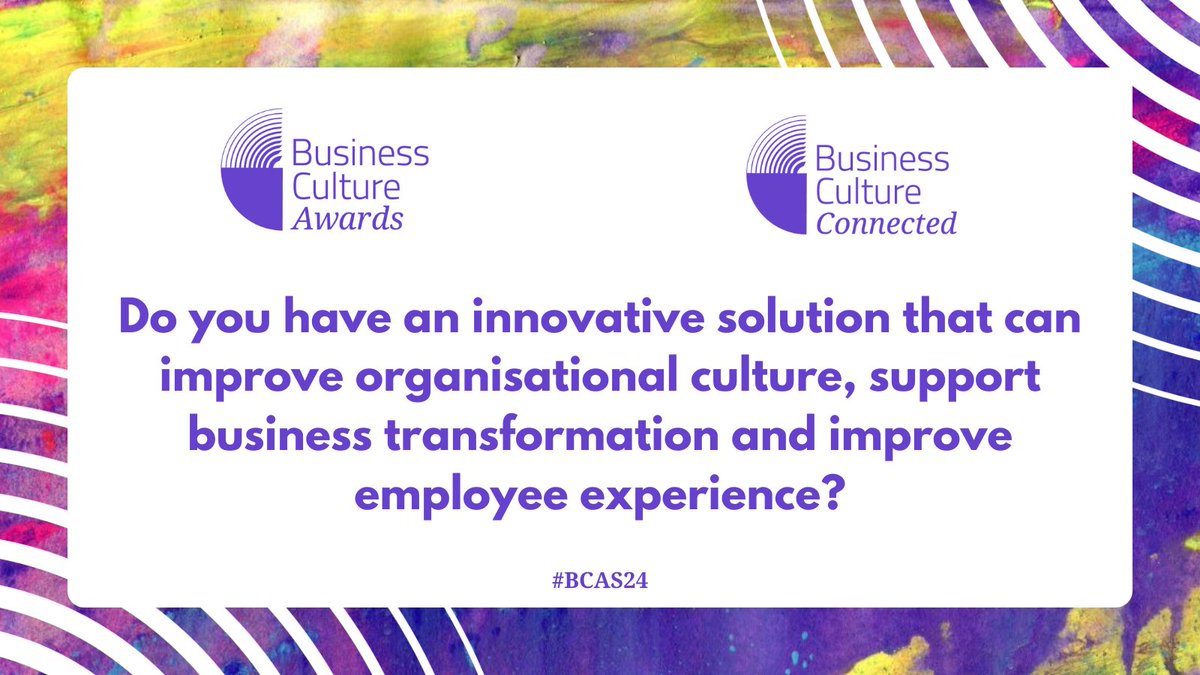 We’re gearing up for our next Business Culture Connected full-day conference on Thursday 9th May in Central London and are looking for partners, speakers, exhibitors and those who would like to learn from best-in-class approaches. Get in touch via businesscultureawards.com #BCAS24