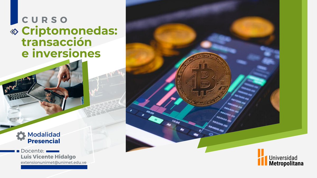 ExtensionUNIMET's tweet photo. ¿Quieres entender el mercado de criptomonedas y estrategias de inversión? 🌐💡 No te pierdas nuestro curso, diseñado para gerentes, administradores, profesionales y estudiantes.
¡Inscríbete aquí! 👉🔗 https://t.co/axMTLraBGM https://t.co/pnYcKW6KK4