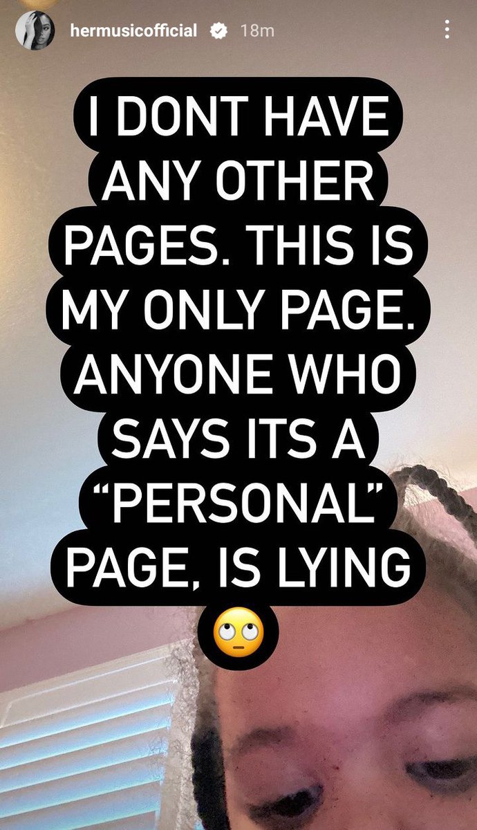 Via H.E.R. Instagram story H.E.R. only pages are hermusicx-Twitter hermusicofficial-Instagram herofficial-tictok hermusic-facebook