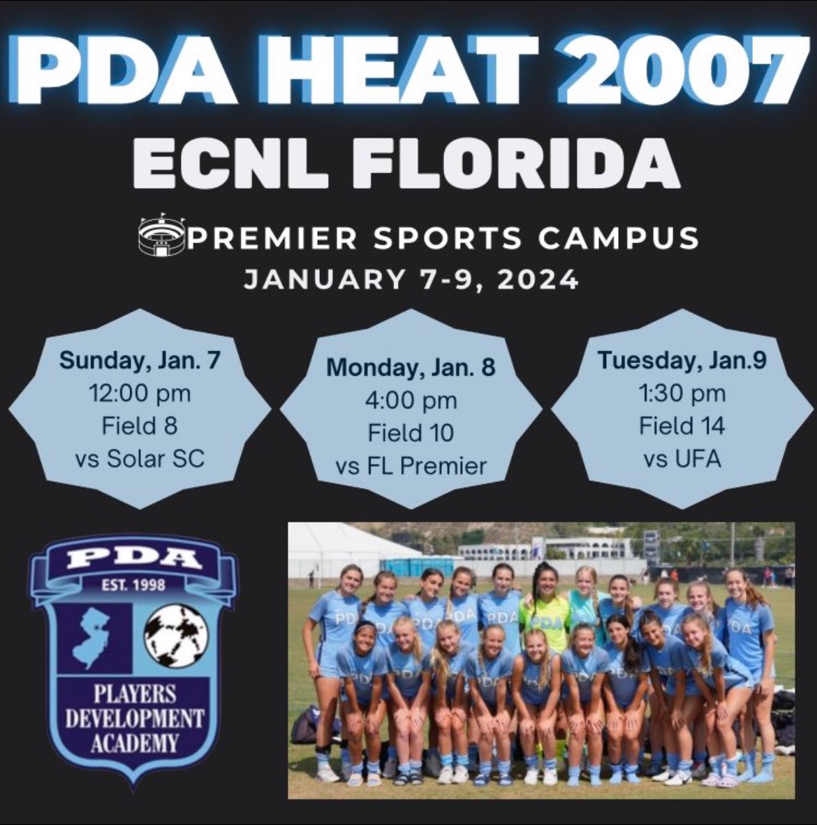 PDA Blue 07g ECNL (@pdablue07gecnl) on Twitter photo Come and watch us play!!! We’re so excited for great competition 🔥🔥☀️☀️☀️
<a href="/ImYouthSoccer/">ECNL/GA/Recruiting/College Soccer</a> <a href="/ECNLgirls/">ECNL Girls</a> <a href="/PDASoccer/">PDA Soccer Club</a> Come and watch us play!!! We’re so excited for great competition 🔥🔥☀️☀️☀️
<a href="/ImYouthSoccer/">ECNL/GA/Recruiting/College Soccer</a> <a href="/ECNLgirls/">ECNL Girls</a> <a href="/PDASoccer/">PDA Soccer Club</a>