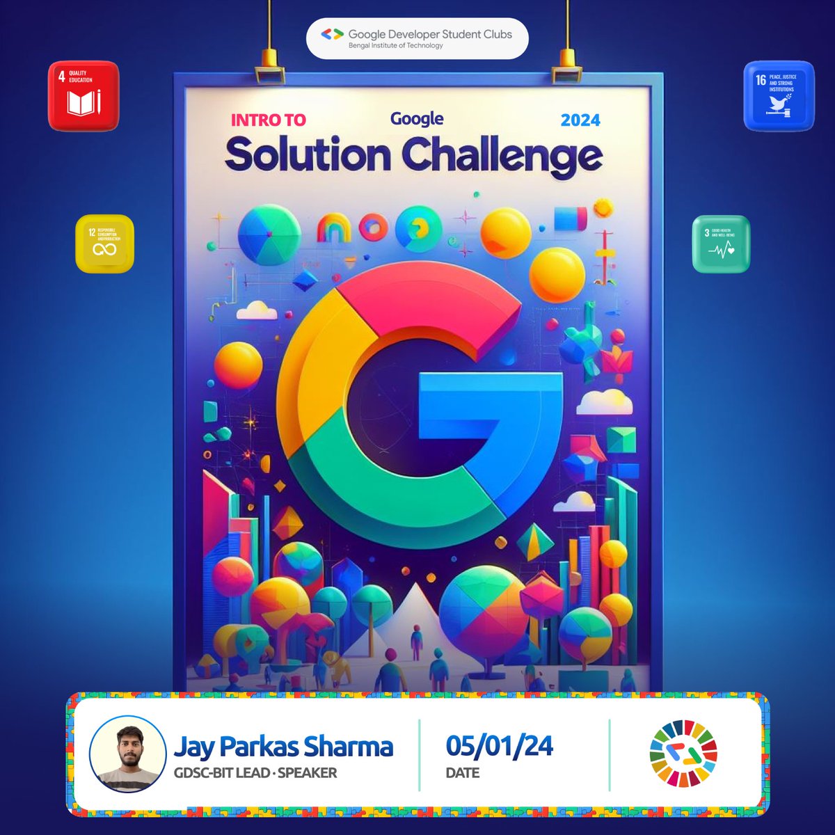 The Google Solution Challenge is a platform that encourages individuals to find solutions to everyday problems. Participants can implement solutions in  programming, IoT, networking etc. The next event is scheduled for 5th Jan, 2023 from 3Pm onwards at BIT SEMINAR HALL .GDSC@BIT