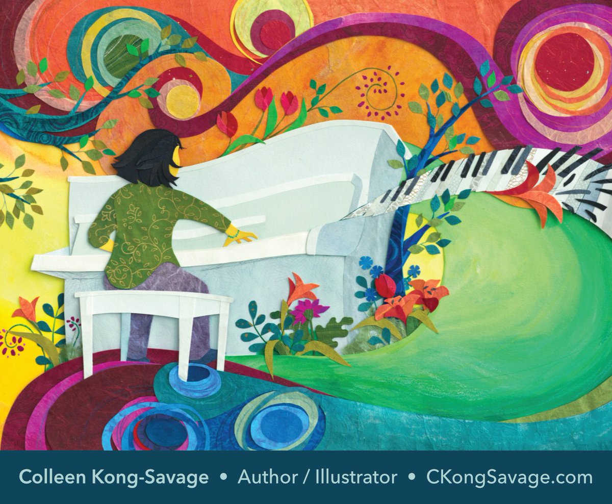 For the 1st #Kidlitartpostcard of 2024, my favorite spread from my upcoming picture book PIANO WANTS TO PLAY (Mar 5). This is my debut as author/illustrator.

Always looking for more pbs to illustrate!

CKongSavage.com
Agt: Caryn Wiseman <a href="/AndreaBrownLit/">Andrea Brown Lit</a> <a href="/PageStreetKids/">Page Street Kids</a>