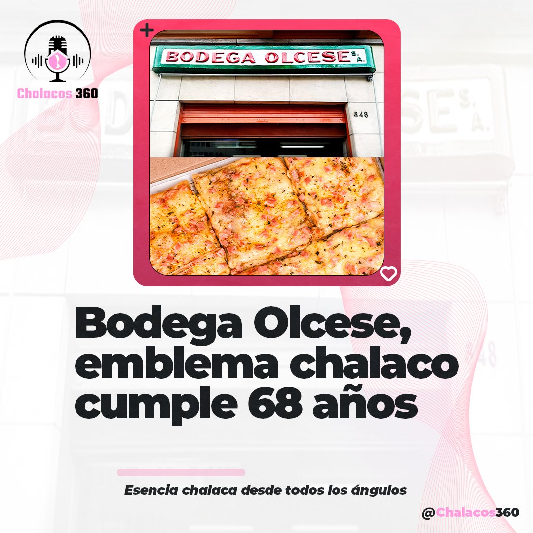 Bodega Olcese cumple 68 años.
Olcese en la actualidad es un emblema #chalaco y punto fijo para disfrutar de una buena #pizza y otros deliciosos productos como empanadas, bizcotelas y ravioles.

El #Callao es tradición y buena comida.