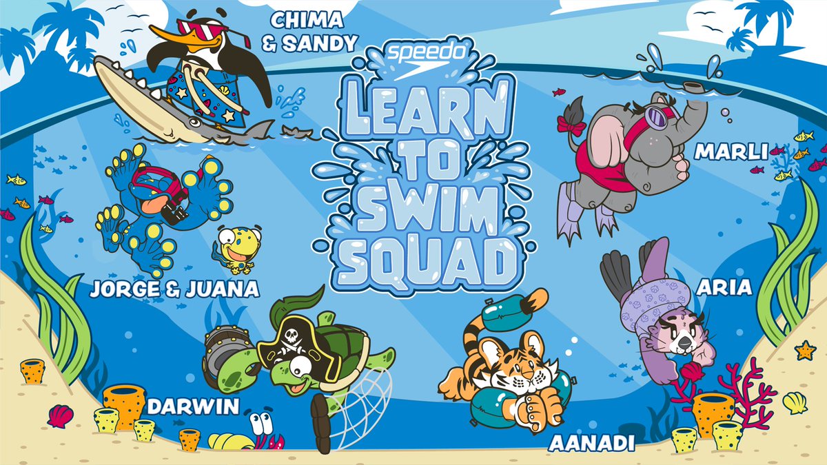 Sportmax_LCRS's tweet photo. Have you met the Learn to Swim Squad from Speedo?
A gang of colourful, charismatic and fun characters which encourage our little swimmers into the water.
They feature on our infant goggles, swimwear and pool toys bringing bursts of colour and fun to our product range and displays https://t.co/LZLngMKptq