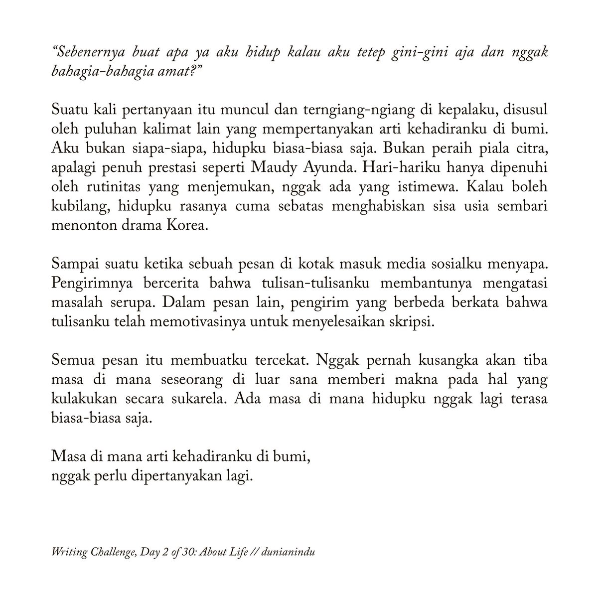 italydinners's tweet image. #30DaysWritingChallenge day 2: about life