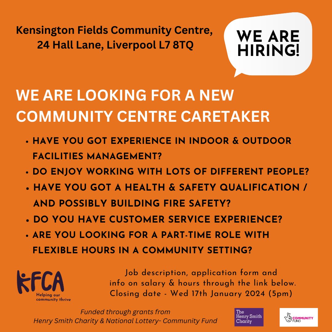 We have three great new roles on offer! Job descriptions, application form and details of hours & salary are available through this link drive.google.com/.../1R5Flx9-pz…... or email hello@kfca.co.uk Closing date 5pm on Wednesday 17 January 2024.
