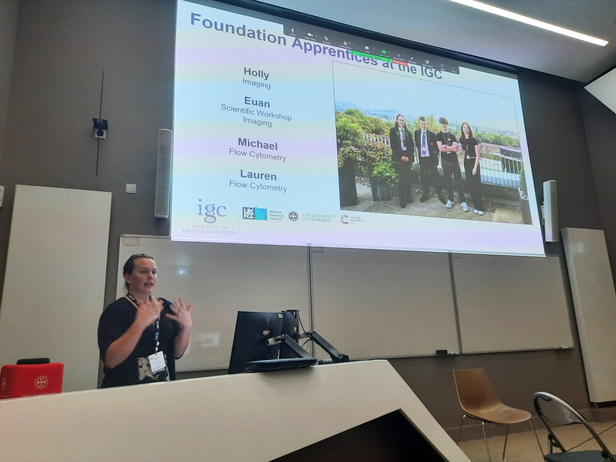 Technician <a href="/CharliCorcoran/">Charli Corcoran</a> talking about the importance of Foundation Apprentice in skill sustainability at the @royalmicsoc Facility Managers Meeting today at <a href="/IgcImaging/">IGC AIR</a>