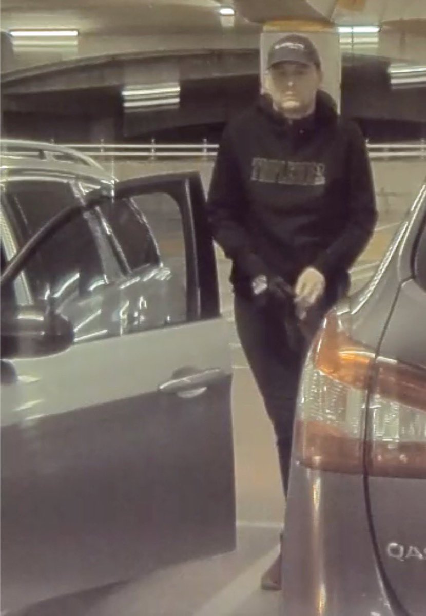 TeslaOwnersUK's tweet photo. Can anyone help make this chap famous? He’s stealing wheel covers from Bluewater in Kent but not clever enough to realise he’s on camera! The guys BMW had blacked out plates so must prowl the carparks looking for trade. If you have any info please quote 46/1363/24 to the Police. https://t.co/a1OCqQHzJy