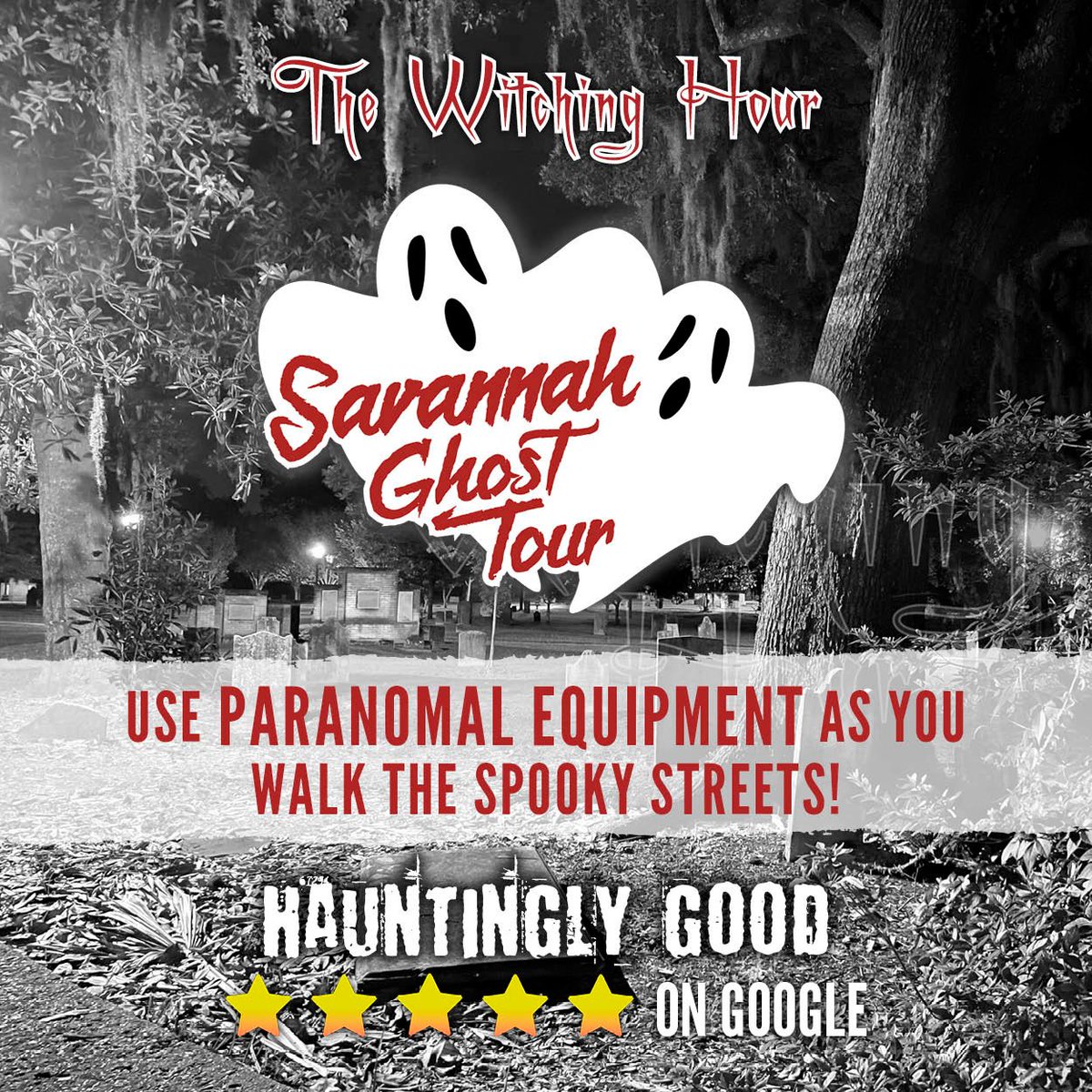 Join us tonight! We have The Real #Haunted Mansion Tour at 6pm, and the #Savannah Ghost Tour at 8pm.
Book at witchinghoursavannah.com
#ghosts #historicsavannah #downtownsavannah #visitsavannah #paranormal #ghosthunting #ghosttours #spooky #spookyvibes #paranormalinvestigation