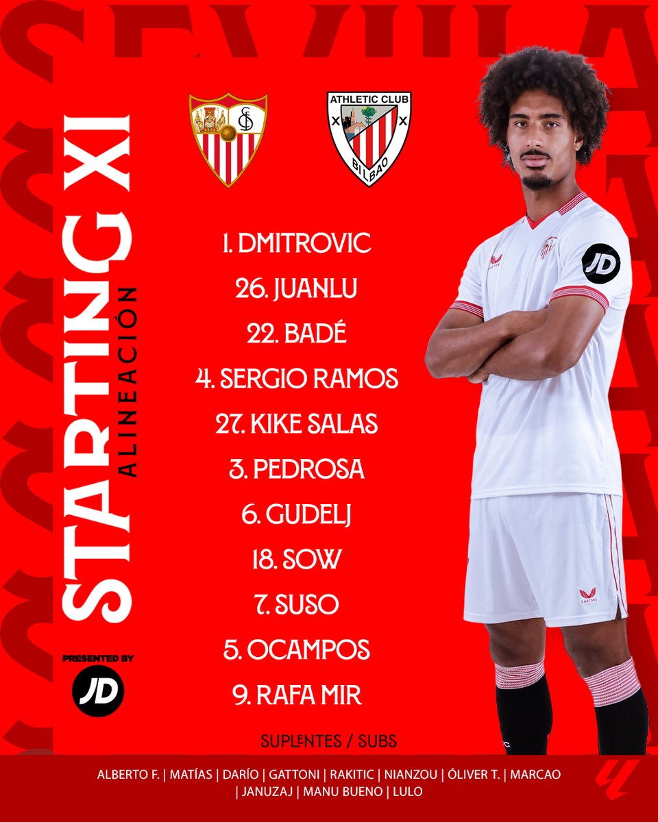 LaLigaExtra on X: Sevilla release their starting lineup that will face