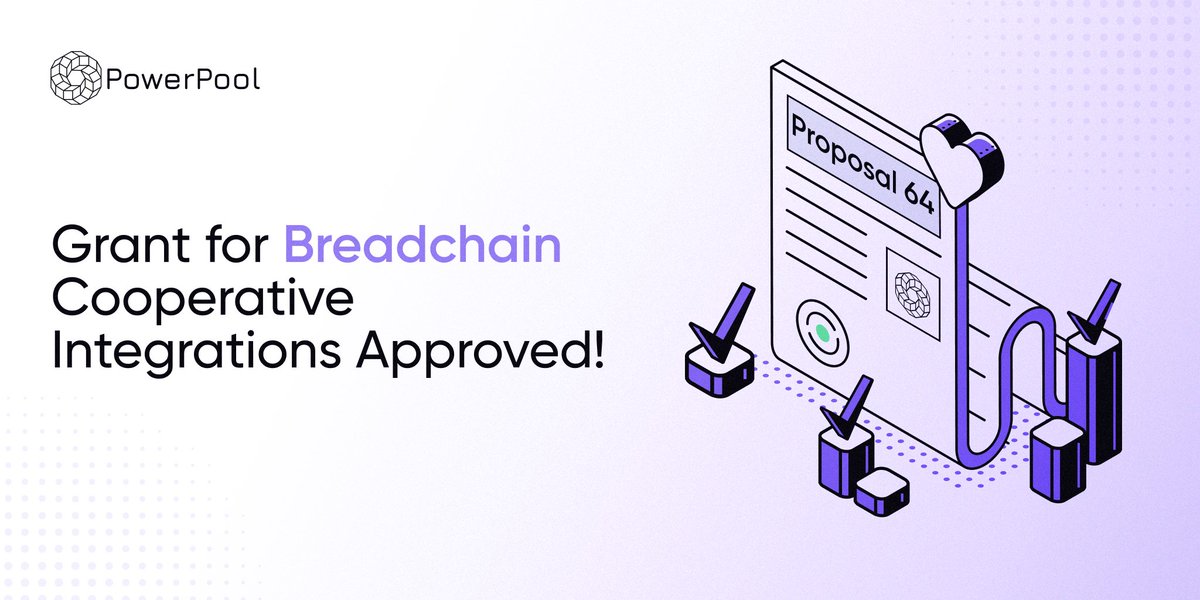 powerpoolcvp's tweet photo. Exciting News from PowerPool DAO!
Proposal 64: "Grant for @breadchain_ Cooperative Integrations" has been unanimously approved by the community with 100% Yes votes!
We will embark on a groundbreaking partnership with #Breadchain. Together, we're set to explore innovative use cases in a post-capitalist framework, leveraging the power of #PowerAgentv2 on @gnosischain.
What's Next?
-Revolutionizing the way yield from Bread Crowdstaking Application is distributed.
-Enhancing the utility and liquidity of the BREAD token within the ecosystem.
-Simplifying the conversion of @eigencloud rewards into BREAD.
Dive deeper into what this means for #PowerPool and the DeFi space. Learn more about the exciting developments this partnership brings: https://t.co/wPeHsRa4pa
Thank you, PowerPool #DAO, for your continued support and engagement!