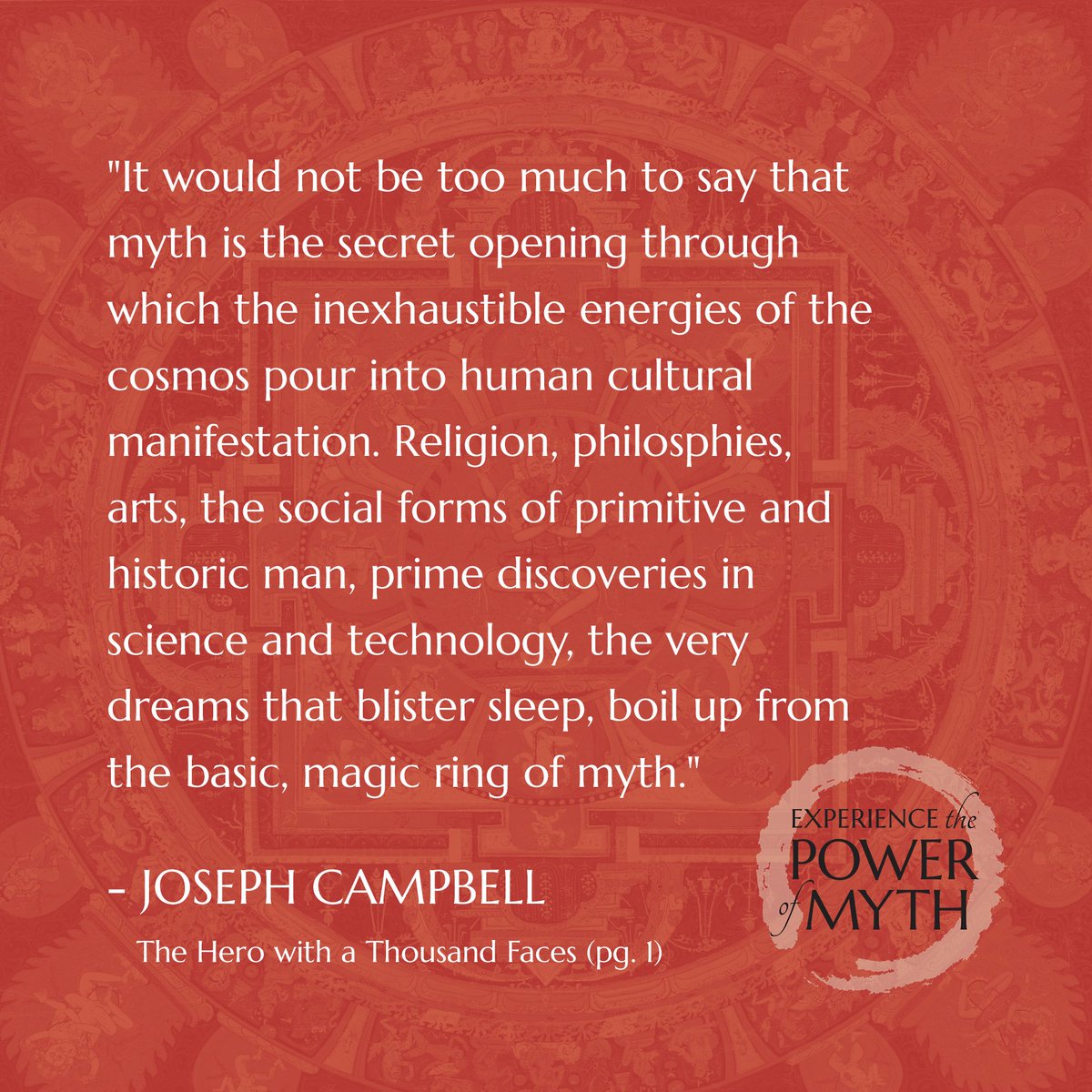 From The Hero with a Thousand Faces

Get the eBook! 
jcf-shop.org/product-page/t…

#josephcampbellfoundation #followyourbliss #josephcampbell #mythology #josephcampbellquote #josephcampbellquotes #jcf