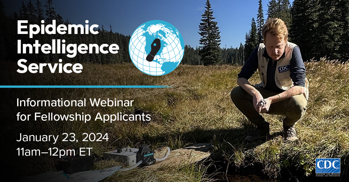 Join us to learn the ins and outs of applying to CDC’s Epidemic Intelligence Service fellowship program. Hear what the program is looking for and how to prepare an application for this life altering training program. Register in advance to attend: bit.ly/3ReLQL7