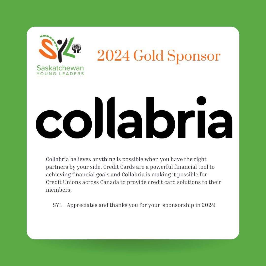 We are so grateful to Collabria for their generous sponsorship in 2024! Their support is 'making it possible' for us to create opportunities for our future leaders, empowering them to thrive and make a positive impact in the Credit Union system. 

#SYL2024 #YoungLeaders