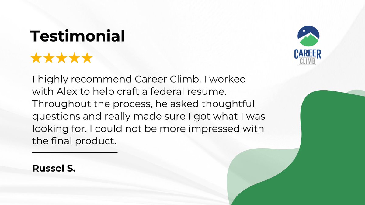 ⭐⭐⭐⭐⭐ 
Thank you for trusting us, Russell!

bit.ly/47DNw7Y  

#CareerClimb