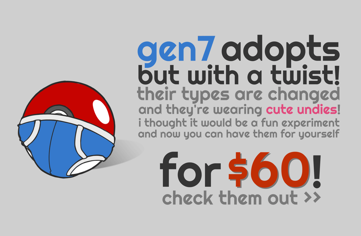 amanojackoff's tweet photo. interest check for some pokémon type swap adopts!
starting with gen 7 ✨

🔹60 USD
🔹first come, first served
🔹reply or DM me to claim!

RT to help a guy! 🔁 https://t.co/soYzVoFrN3