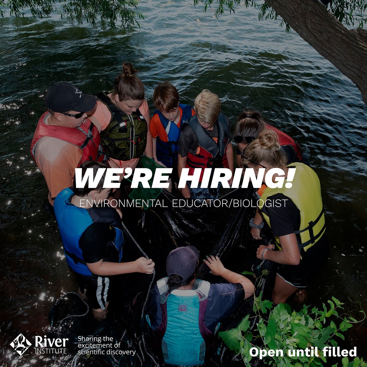 📣We are hiring!

The River Institute is seeking a dynamic and enthusiastic individual to serve in the role of Environmental Educator/ Biologist! For more information about this position and how to apply, please see the link below👇
loom.ly/p3m__E8