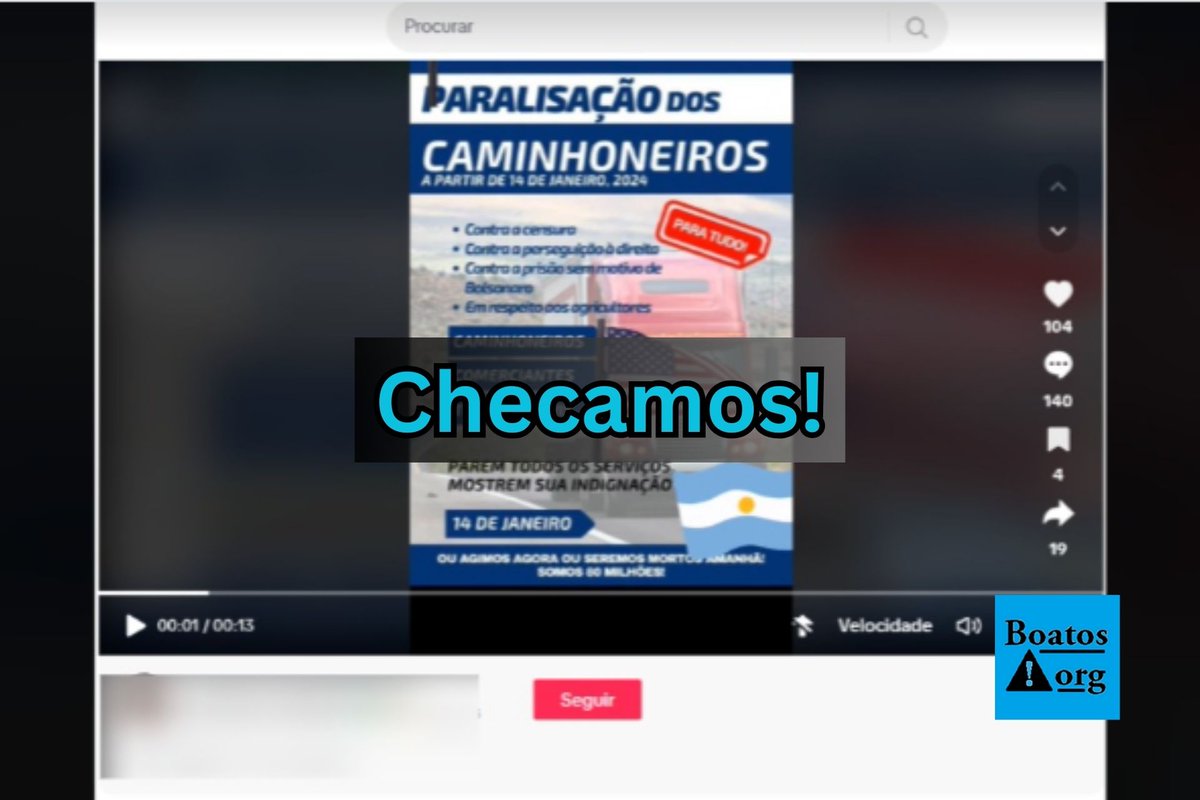 Boatosorg's tweet photo. Mais uma vez, fake news sobre "greve iminente do caminhoneiros" está circulando na internet. Desmentimos aqui:  https://t.co/cHZnqpRmmC https://t.co/9jYgraWPhG