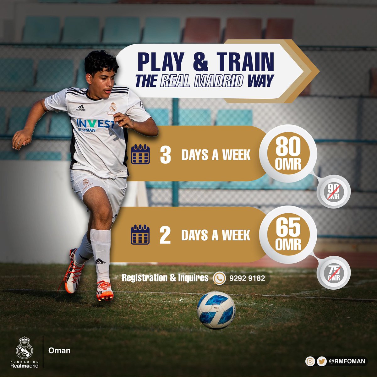 rmfoman's tweet photo. Learn , train &amp; be professional 
by joining Real Madrid foundation Oman⚽️
.

For inquiries &amp; Registration 👇: 
https://t.co/UwR38ABjFE https://t.co/XH2vkWU1jD