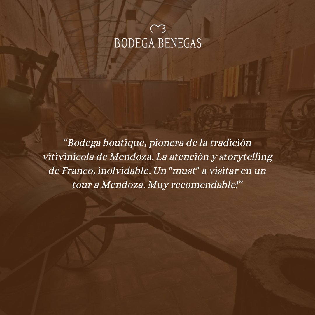 Estamos muy contentos de poder brindar una experiencia única dentro del enoturismo donde la tradición, nuestra historia y el mundo del vino se unen.

¡Gracias por elegirnos!🙌

🔸Info &amp; Reservas:

Mail: turismo@bodegabenegas.com
Whatsapp :+54 9 261 6083470