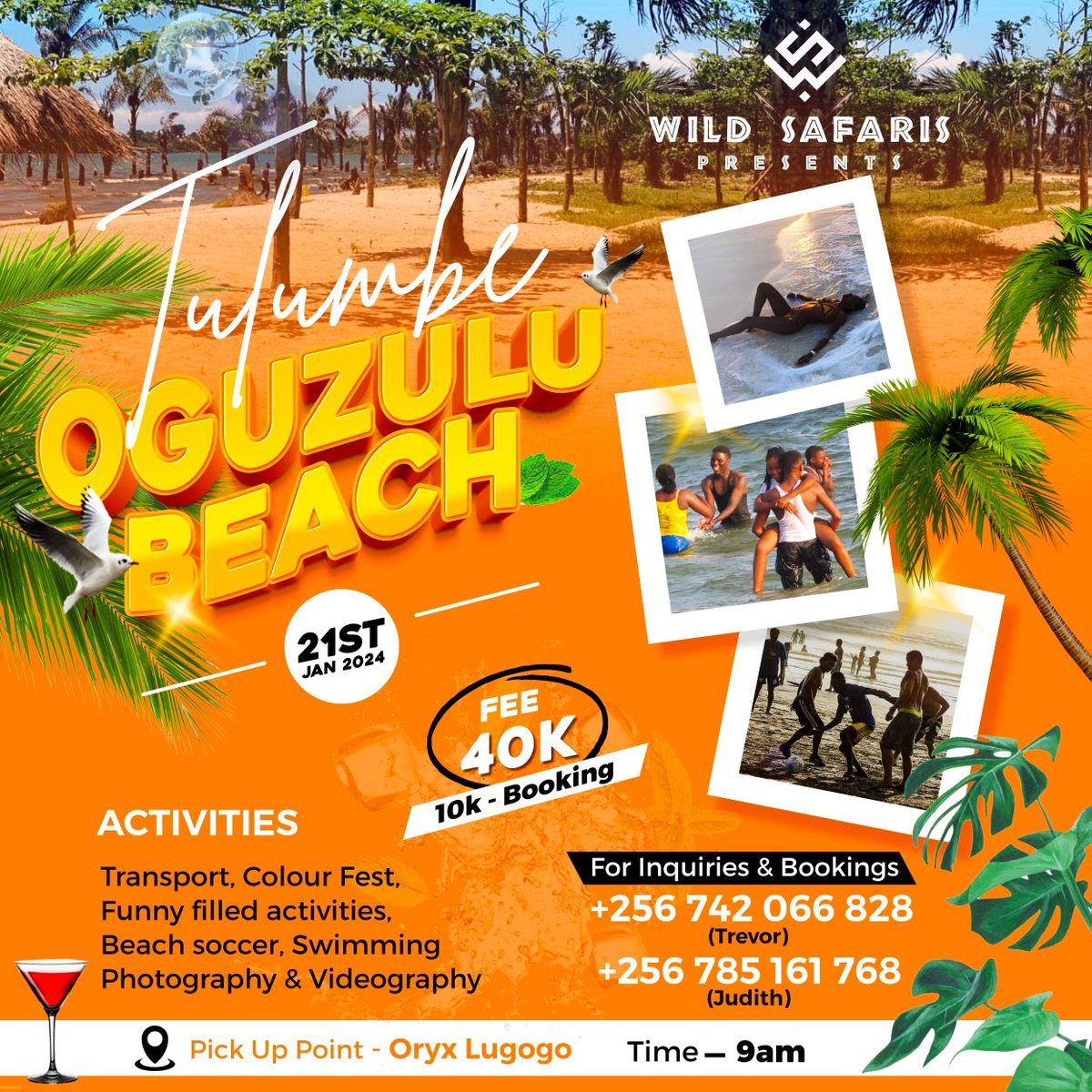 Finally We Enter 2024 In style 
   Tulumbe Oguzulu beach ku 21st Jan at only 40k. For more information contact  +256781424767.