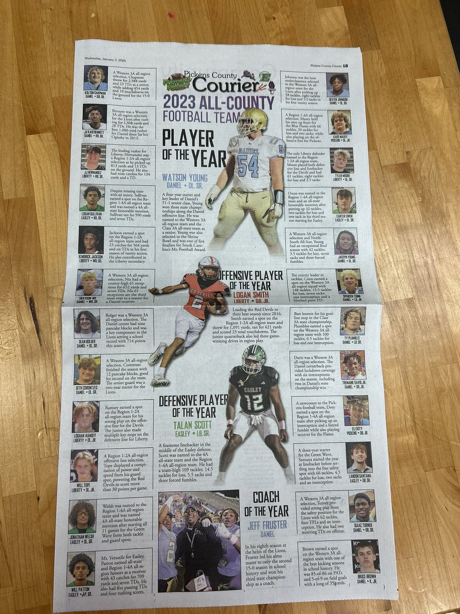 Congratulations to the Red Devils who made the All County Team. Proud of these players.  Including Logan Smith who was Offensive Player of the Year for Pickens County

<a href="/ken2wicked/">Kendrick Jackson</a> 
<a href="/Tyler50Moore/">Tyler Moore</a> 
<a href="/LHS_Red_Devils/">Liberty High School</a> 
<a href="/LHSREDDEVILFB/">Liberty Football</a> 
<a href="/lhsreddevils/">Red Devil Athletics</a>