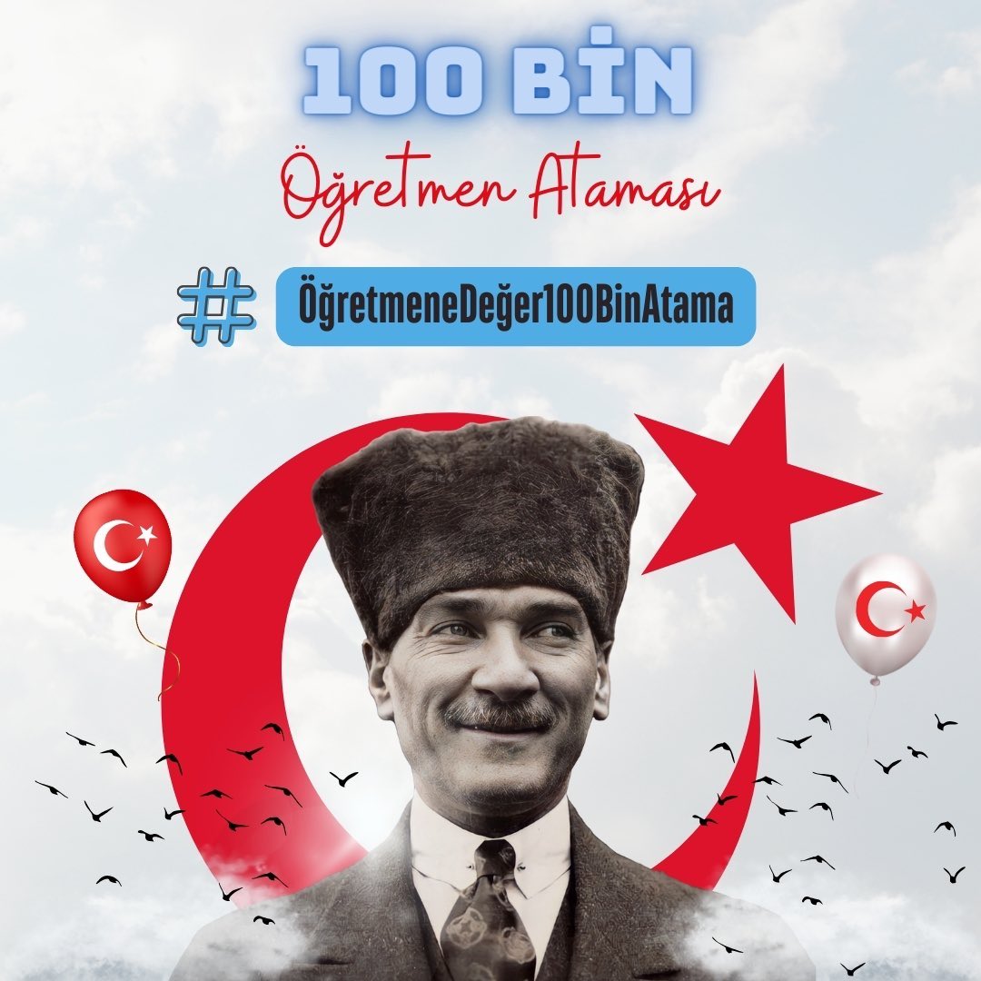 Cumhuriyetimizin 100.yılında 100 bin Öğretmen ataması bekliyoruz
<a href="/Yusuf__Tekin/">Yusuf Tekin</a> 
<a href="/RTErdogan/">Recep Tayyip Erdoğan</a> 
#ÖğretmeneDeğer100BinAtama