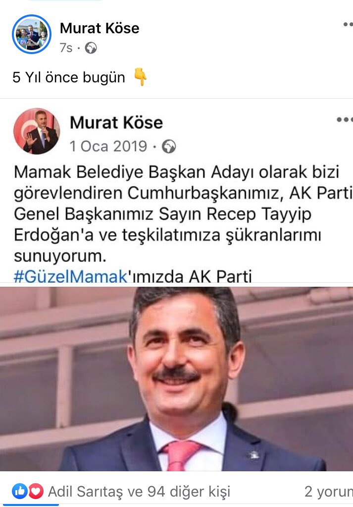 Bu Vatandaş Mamak Ve Ankara’nın başına bela olalı 5 yıl oldu bu arkadaşı aday göstermek Mamak ve Ankara’yı kaybetmek demektir lütfen sayın başkanlarım aday göstermeyin <a href="/RTErdogan/">Recep Tayyip Erdoğan</a> <a href="/Hayati_Yazici/">Hayati Yazıcı</a> <a href="/efkanala/">Efkan Âlâ</a> <a href="/erkankandemir/">Erkan Kandemir</a> <a href="/_fatihsahin/">Fatih Şahin</a> <a href="/jsarieroglu/">Jülide Sarıeroğlu 🇹🇷</a> <a href="/fuatoktay/">Fuat Oktay</a>