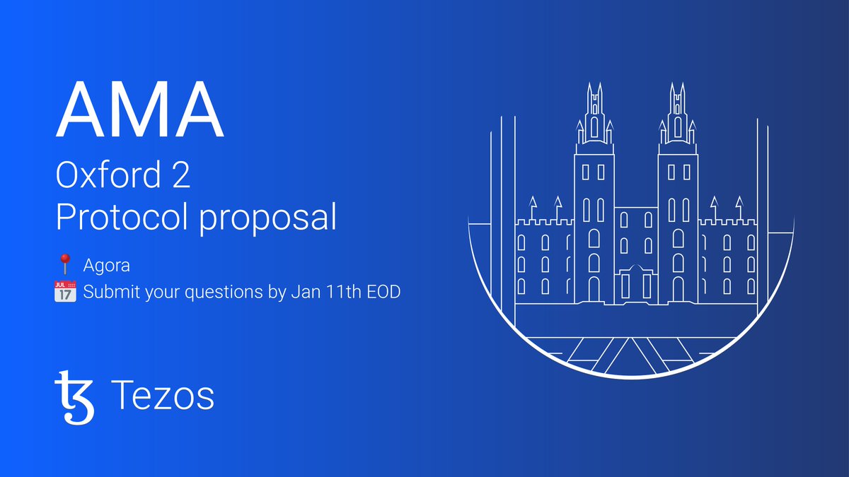 Announcing the Oxford 2 Protocol Proposal AMA! Join the AMA session in Agora, focusing on the features & changes included in the Oxford 2 protocol proposal, currently undergoing Tezos’ on-chain governance process. 📆 Ask your questions before Jan 11th ✍️ bit.ly/47obNhn