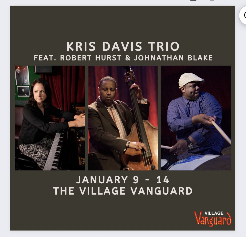 Writing new music and getting excited to play at the Vanguard next week with this new trio!