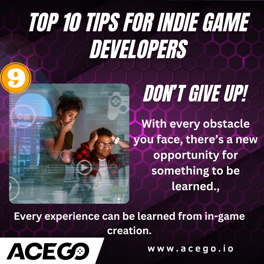 ACEGO_HQ's tweet image. "Dive into the world of indie game development with resilience and curiosity! ๐๐ฎ Discover valuable lessons in every challenge at acego.io. ๐ช๐น๏ธ #IndieGameDev #GameDevelopmentTips #PersistencePaysOff #gaming #gamer #ps #playstation #videogames #game #games