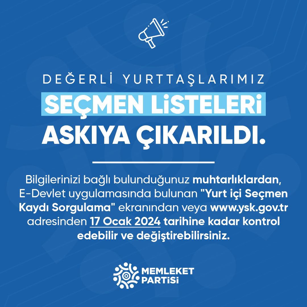 Yurttaşlarımıza önemle duyurulur❗️