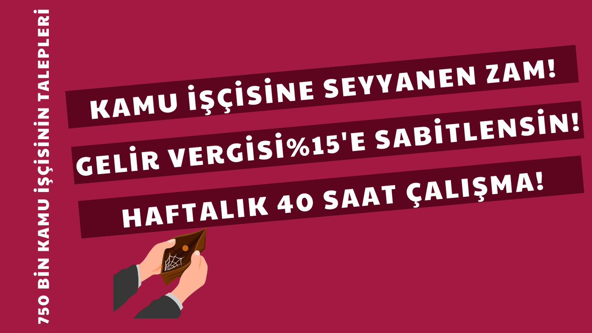 Kamuda saat olarak en çok çalışan ama en az zammı alan Kamu İşçinin talepleri;
1⃣ SEYYANEN ZAM
2⃣ GELİR VERGİSİNİN %15'E SABİTLENMESİ
3⃣ HAFTALIK ÇALIŞMA SAATİNİN 40 SAATE DÜŞÜRÜLMESİ.
#SeyyanenZam 
#kamuiscilerizamistiyor
<a href="/isikhanvedat/">Prof. Dr. Vedat Işıkhan</a>
<a href="/memetsimsek/">Mehmet Simsek</a>
<a href="/csgbakanligi/">T.C. Çalışma ve Sosyal Güvenlik Bakanlığı</a>
<a href="/hakiskonf/">HAKİŞ KONFEDERASYONU</a>