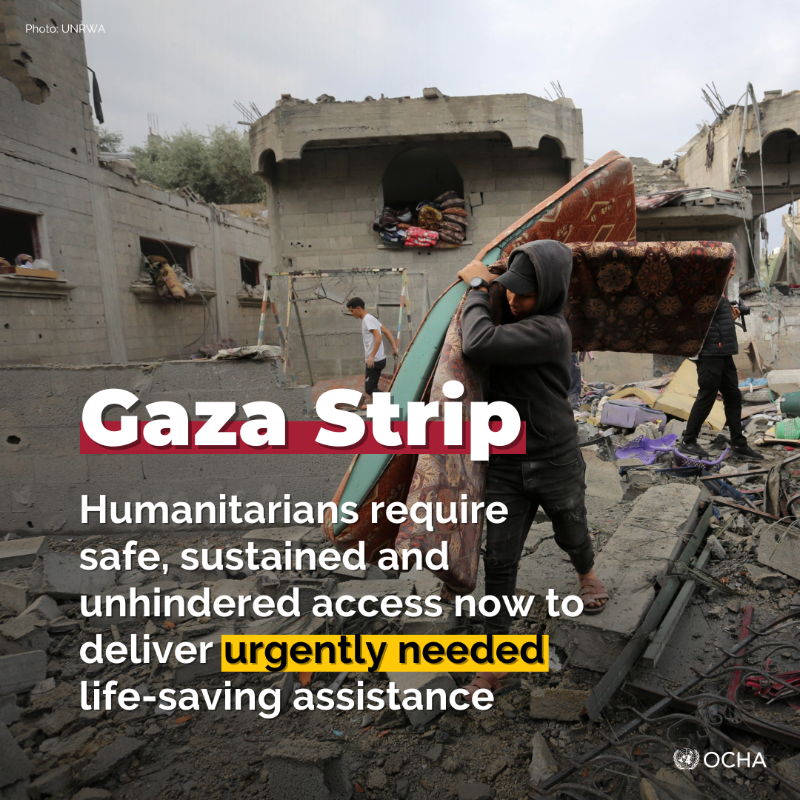 UN's tweet photo. Gaza: UN convoys have been unable to deliver assistance to some central &amp; northern areas over the past three days due to access delays and denials.

Humanitarians are #NotATarget and must be allowed to distribute urgently needed aid safely. https://t.co/XGQneW4Y7z via @UNOCHA https://t.co/1V1m697lzg