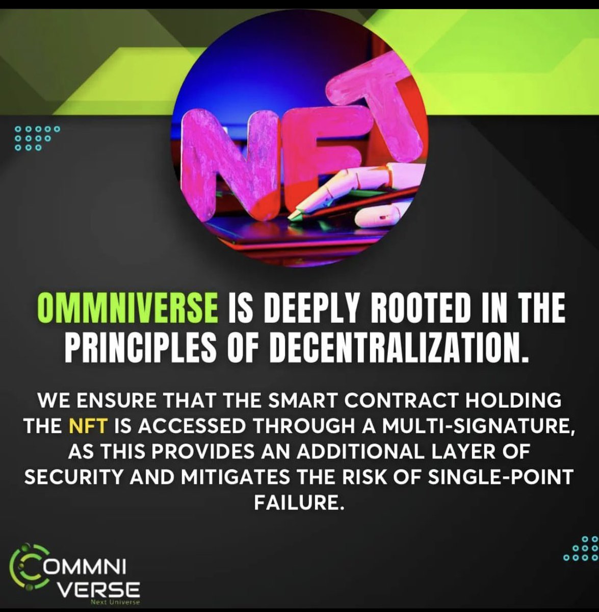 Crypto_freak123's tweet photo. Step into the realm of #Ommniverse, where our NFTs thrive on decentralization and multi-signature security🔥
Elevate your digital ownership game with @Ommniverse_Ai 

#Ommniverse #NFTMarketplace #F_NFTs #P2EGames
#SecureOwnership https://t.co/mS76L46cr0