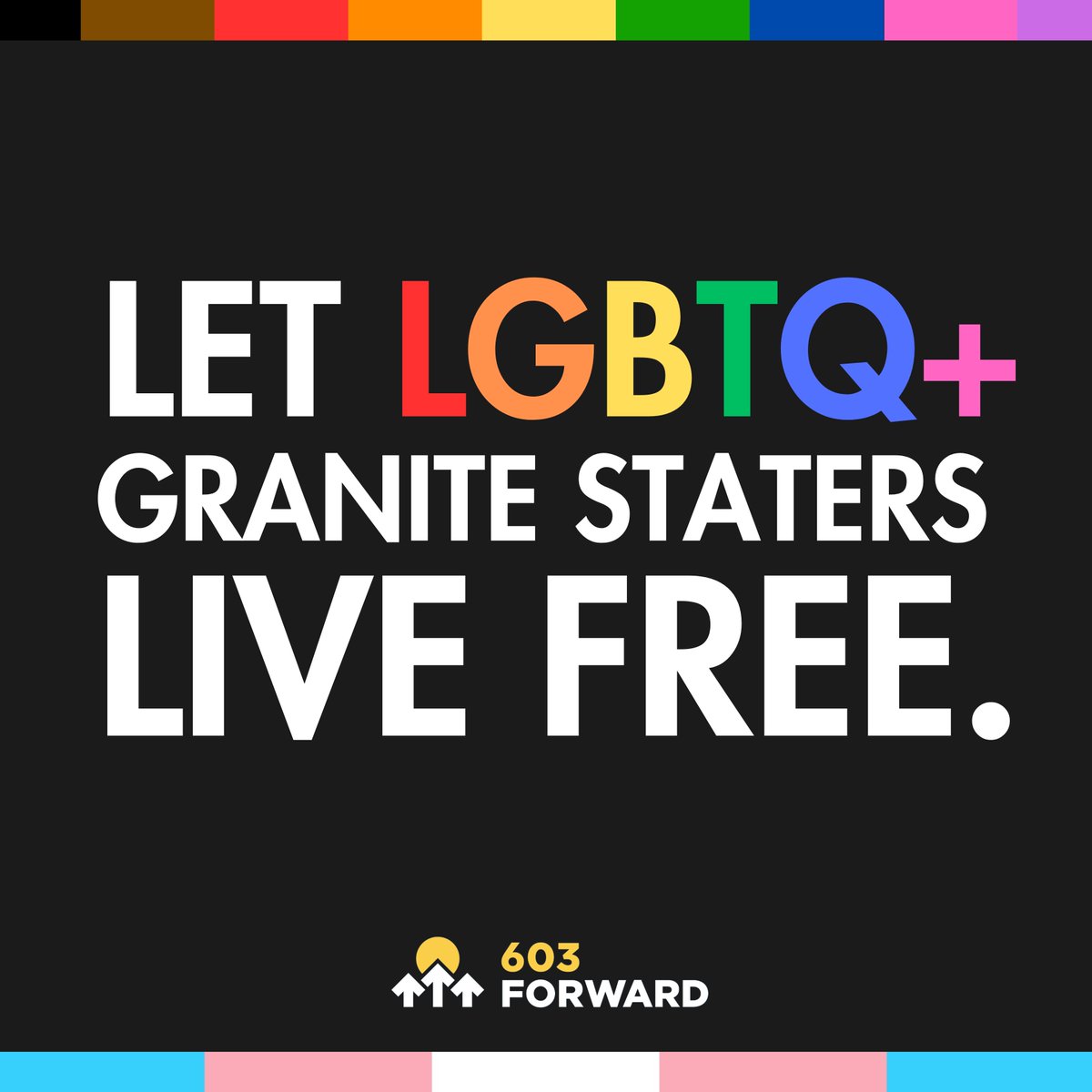 603Forward's tweet photo. This morning, the state legislature passed regressive anti-LGBTQ+ bills. We won’t stop fighting until LGBTQ+ Granite Staters’ rights + freedoms are safeguarded. #TimeForWork #NHPolitics https://t.co/alfBW7yt2E