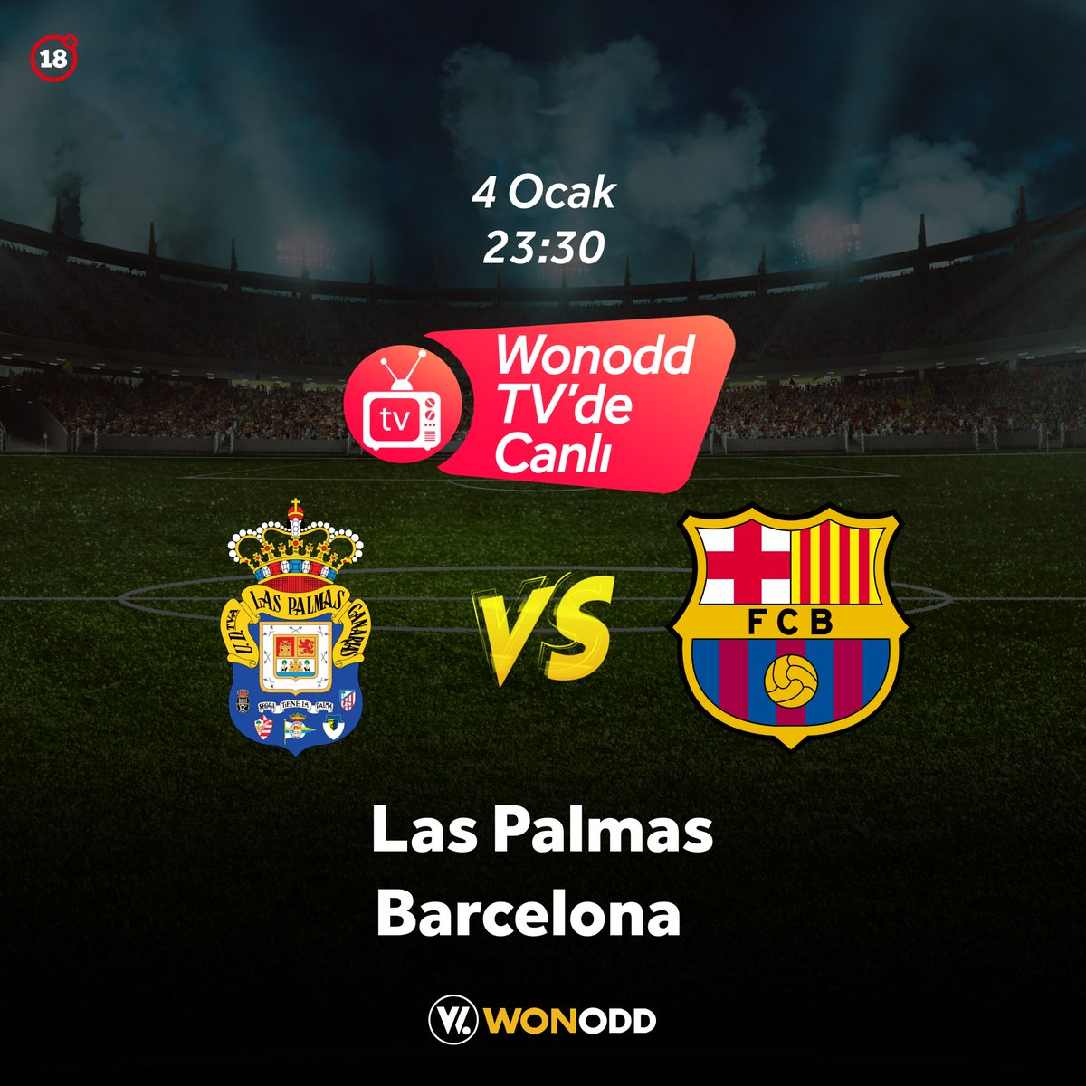 Günün maç keyfini Wonodd TV'de #Canlıizle! Yüksek oranla kazanmanın keyfini sür!

Las Palmas 🆚 Barcelona

Güncel Giriş 🎯 bit.ly/wonoddguncelgi…
Telegram🎯 t.me/wonodd_resmi1

#wonodd #bahis #spor #iddaa #futbol #canliizle #laliga #barca #barcelona