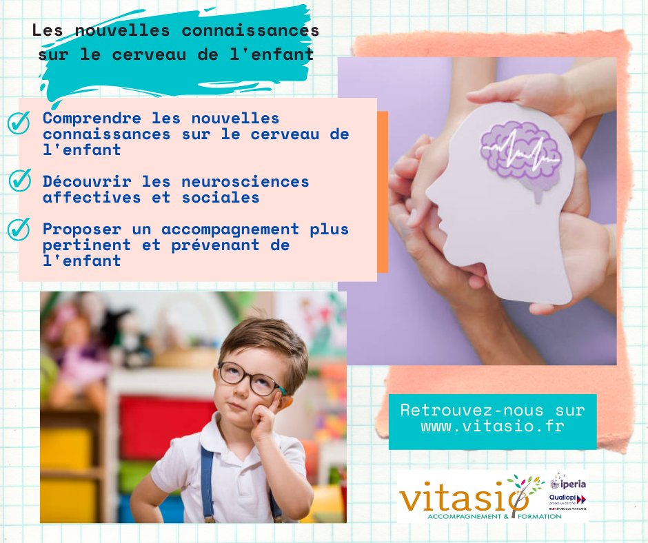 VitasioFormatio's tweet photo. [Formation] Les nouvelles connaissances sur le cerveau de l'enfant, comprendre pour mieux accompagner. La prochaine session débute le 3 février 2024 à Romilly-sur-Seine. Inscription et Renseignements : https://t.co/fbms8rhVF4
#vitasio #formation #cerveau https://t.co/hzlSomMlI8