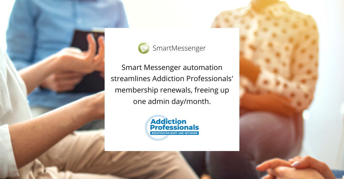 Smart Messenger (@smart_messenger) on Twitter photo Thanks to the Smart Messenger's automation features, <a href="/addictionprofs/">Addiction Professionals</a> now spend just minutes each week on membership renewals, freeing up a day's worth of admin time per month! 🌟
ow.ly/QLnG50PnFf0
#emailmarketingsuccess Thanks to the Smart Messenger's automation features, <a href="/addictionprofs/">Addiction Professionals</a> now spend just minutes each week on membership renewals, freeing up a day's worth of admin time per month! 🌟
ow.ly/QLnG50PnFf0
#emailmarketingsuccess