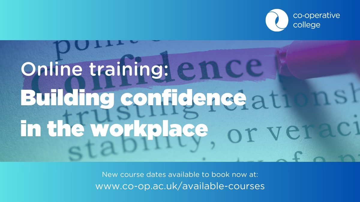 Make 2024 the year you step up! Our 'Building confidence in the workplace' course includes interactive activities to help develop your confidence and that of others. The next online, tutor-led session takes place on 18/01/24. Book your place today at: bit.ly/CC_VBT_BCW