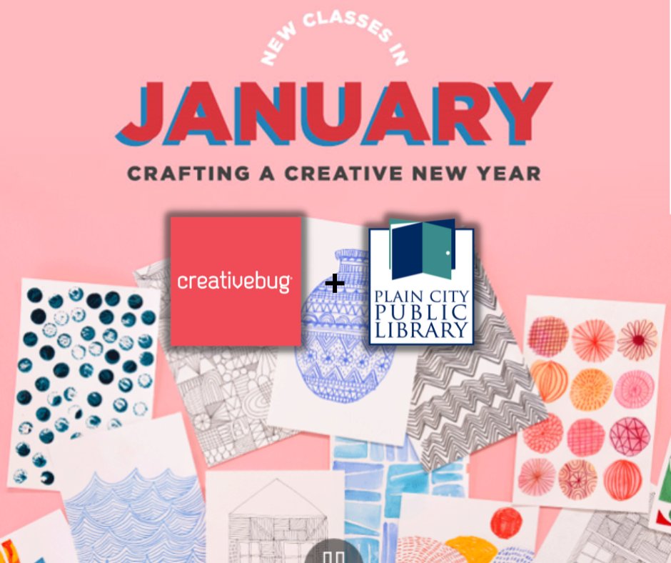 Time to get crafting! With Creativebug, free with your library card, you can access hundreds of free craft tutorials from industry experts. Learn how to knit. Learn how to sew. Learn how to decorate cakes! There's nothing you can't do. Get started at creativebug.com/lib/plaincityl…