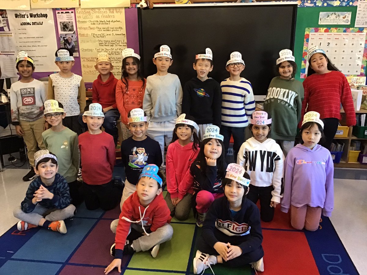 CarolynKorrow's tweet image. Happy New Year 2024! Mrs. Korrow’s 2nd graders are so excited to be back in school! @JSapK12 #cantiague