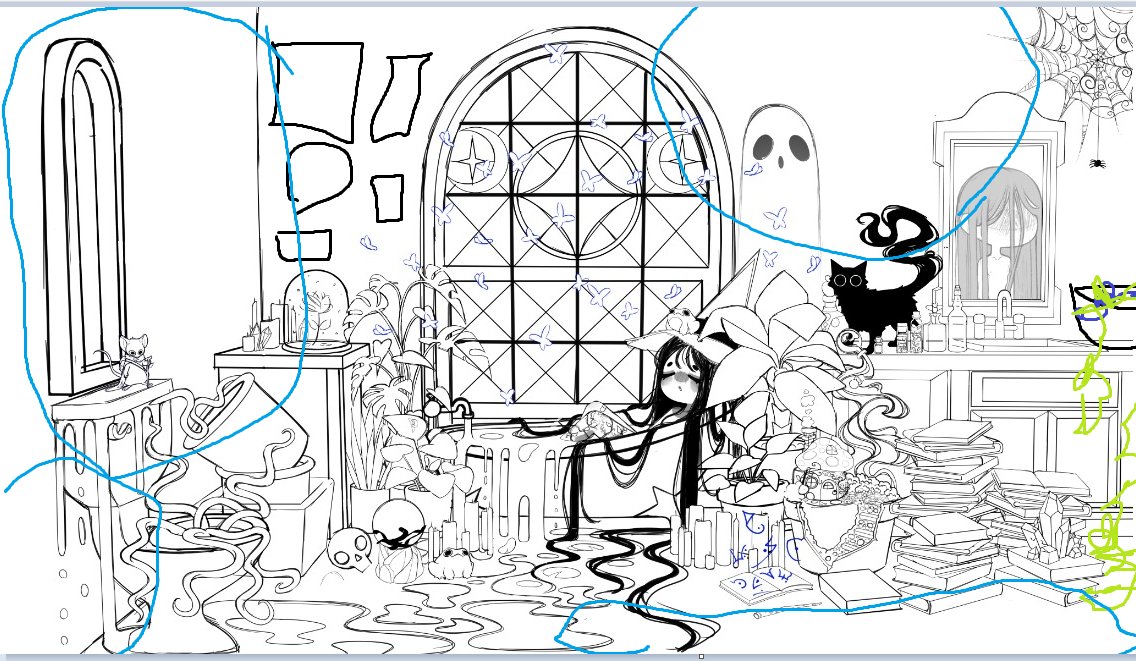 Hi all! I'm currently working on a drawing and I'd love some suggestions for what to add to it! <3