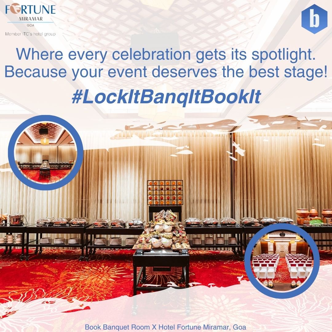 BookBanquetRoom's tweet photo. Don't just plan events, craft experiences! Book Banquet Room – where your celebrations take center stage.

Check out Fortune Miramar, Goa Today!

It’s time to Lock It Banq It and Book It!

#BookBanquetRoom #Booking #EasyBooking #BookNow #DartsWM #DartsWorldChampionship https://t.co/EgCRNiy14y